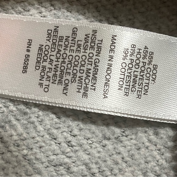 Express Thick Terry Knit Zip Up Grey Hoodie Sweater Size S - Picture 10 of 10